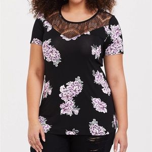 Torrid Super Soft Knit Lace Top Size 1